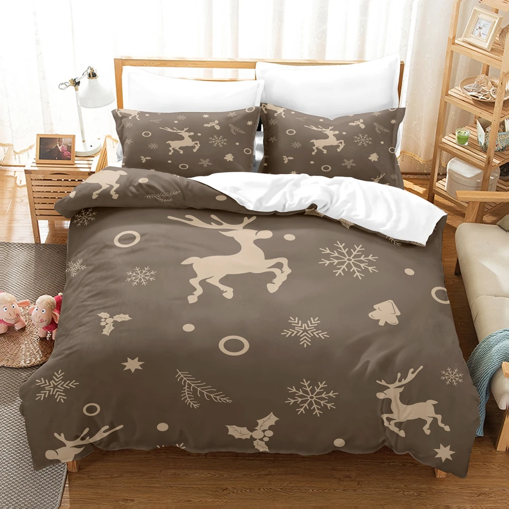 

3D Printing Christmas Snowflake Bedding Set No Bed Linen Flat Sheet Full Twin Double Queen Bedclothes King Size Duvet Cover Set