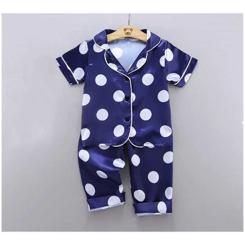 

Baby Boys Girls Pajamas Sets Summer Kids Sleepwear Suit Short Sleeve Pijamas Tops+Pants 2pcs Outfits for Children Homewear A0205