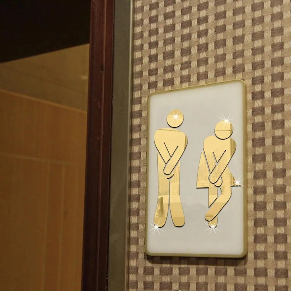 5 мм 3D акриловые солнцезащитные очки зеркальные круглые Туалет дверная табличка