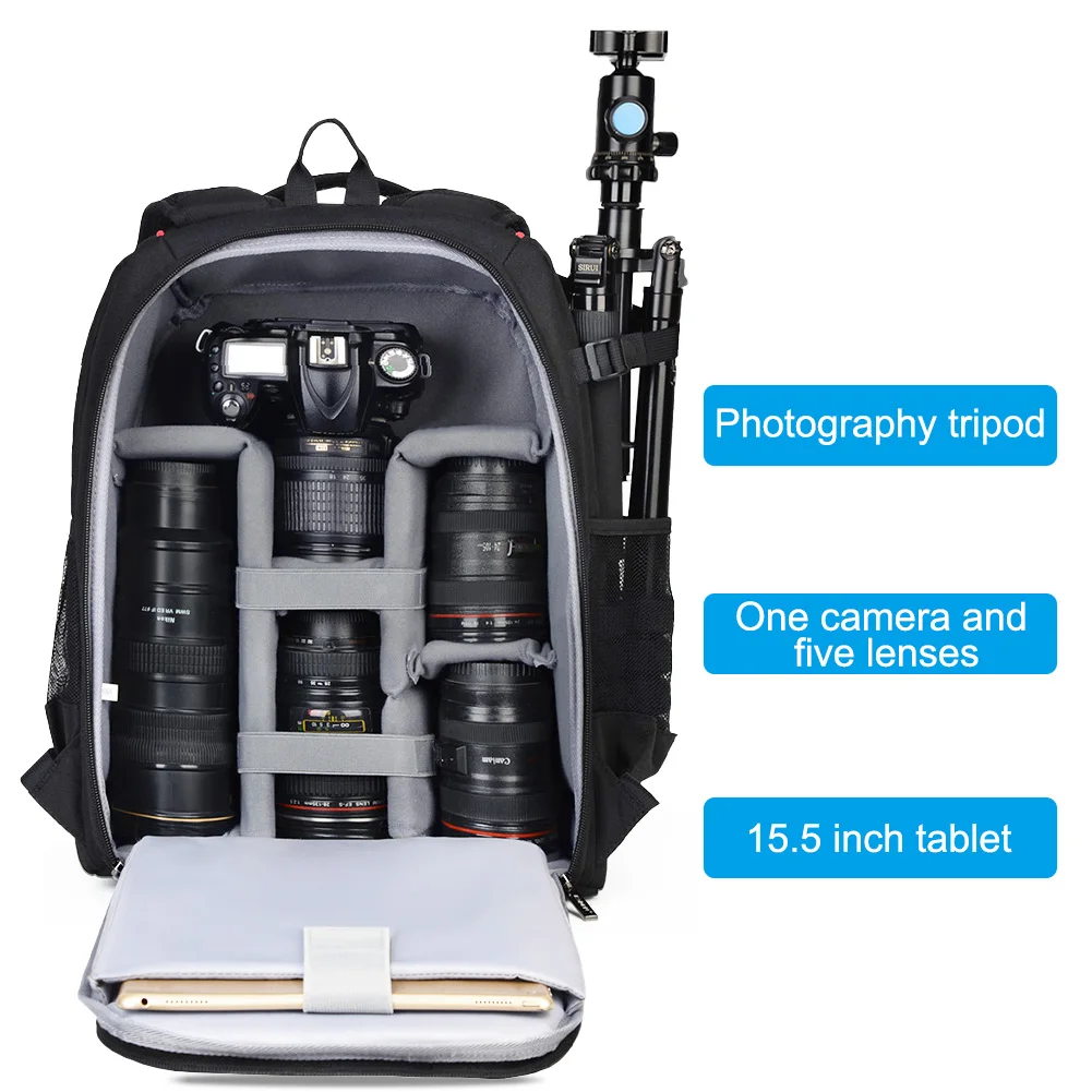 CADeN фотография сумка mochila fotografia DSLR камера сумки через плечо рюкзак для ноутбука Canon Nikon Путешествия противоударный объектив чехлы
