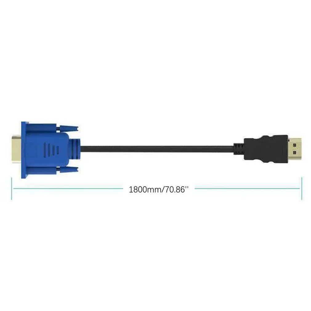 

1.5M/16FT Gold HDMI-compatible-compatible Male to VGA Male 15 Pin Video Adapter Cable 1080P 6FT For TV DVD BOX
