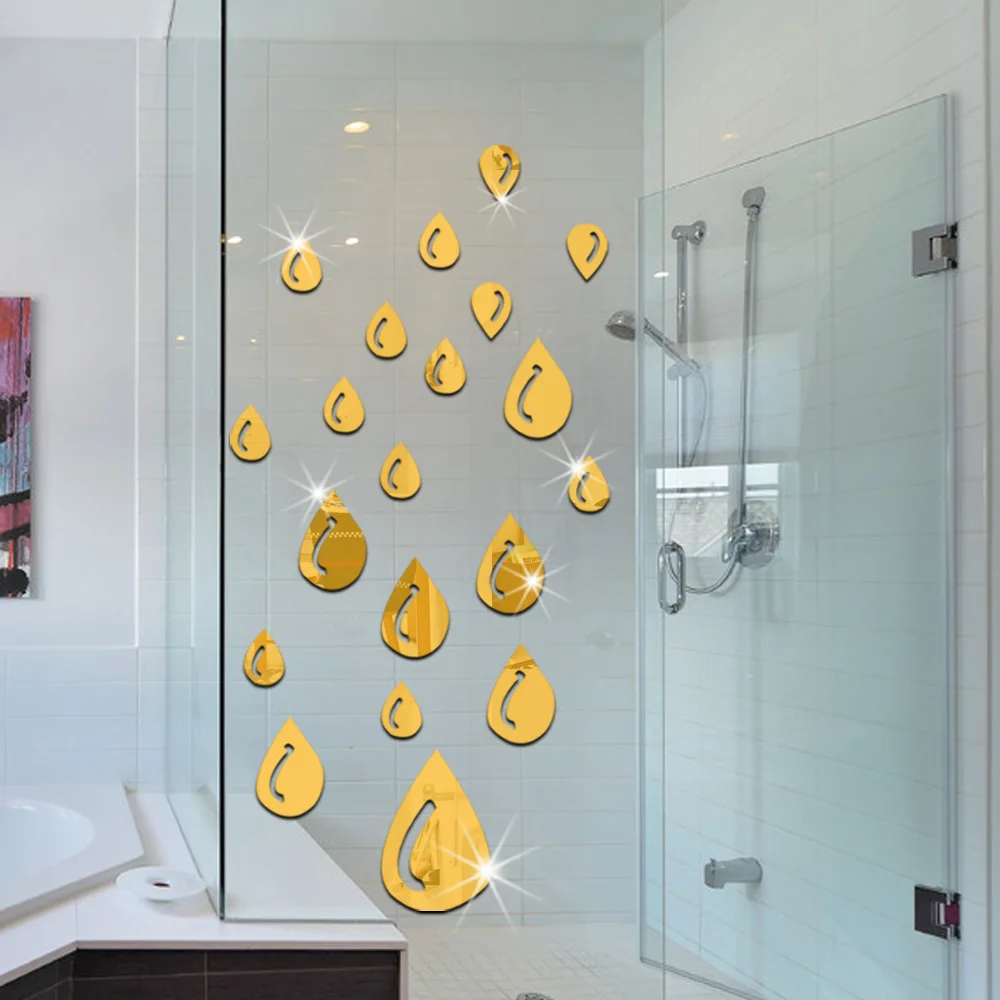 Настенное зеркало с каплями воды 20 шт./лот сделай сам 3D акриловое для