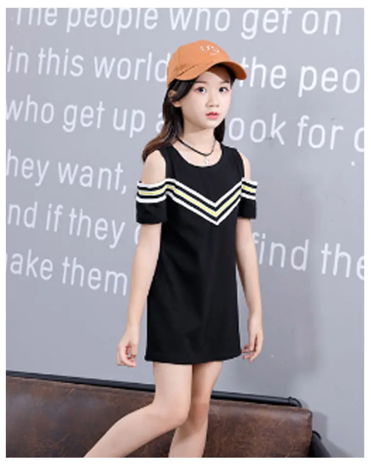 Kids Dresses for Girls Cotton Strapless Patchwork Fashion Girl Summer Dress 3 4 5 6 7 8 9 10 11 12 Years Children Teen Clothing | Детская