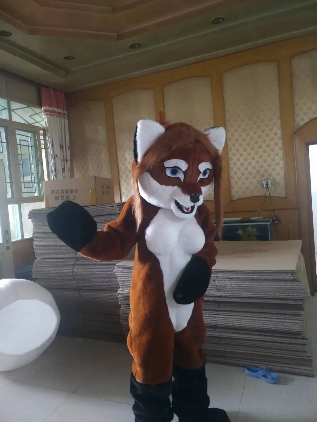 Лидер продаж новый костюм-талисман с изображением собаки и волка сексуальный