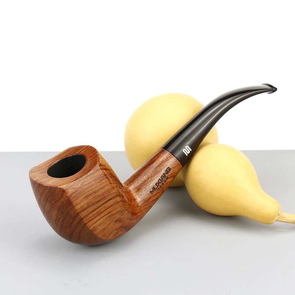 

High Quality Rosewood Smoking Pipe 9mm Filter Bent Tobacco Pipe Flat Edge Wood Pipe Handmade Smoke Pipe Accessory