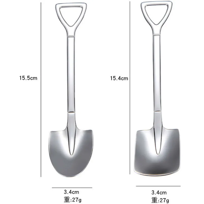 

Stainless Steel Iron Scoop Coffee Ice Cream Scoop Shovel Works Retro Square Scoop Kitchen Gadgets Cute Practical Fruit Spoon