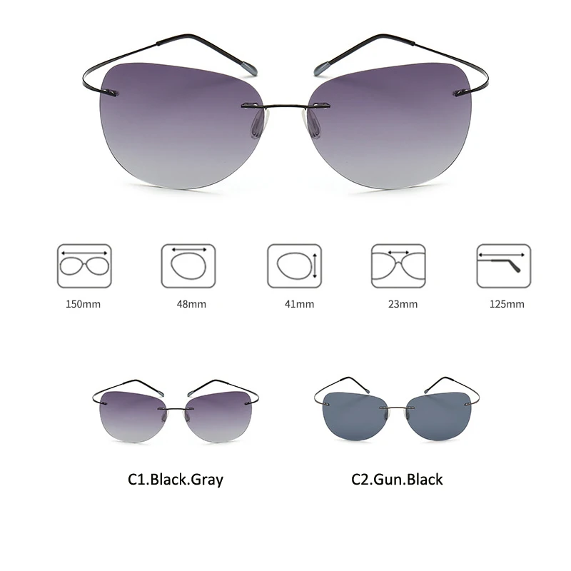 HBK 2019 ультралегкие очки поляризационные из чистого титана без оправы пилотные