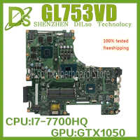 kefu gl753vd mainboard for asus gl753vd laptop motherboard gtx1050 2gb4gb video memory with i7 7700hq cpu test work 100