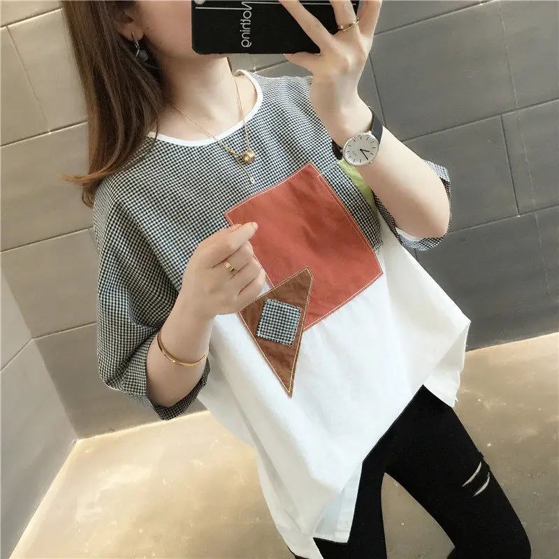 

Футболка с короткими рукавами, свободного кроя, лето 2021