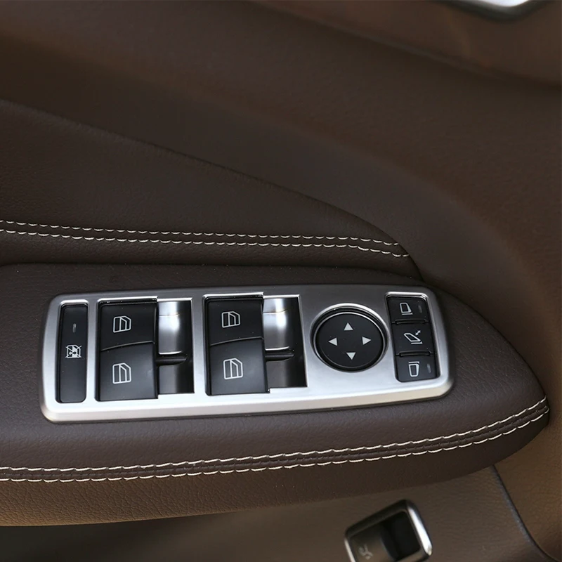 

6Pcs Car Chrome ABS Door Window Switch Panel Cover Car Stylings Trim for Mercedes Benz GLS