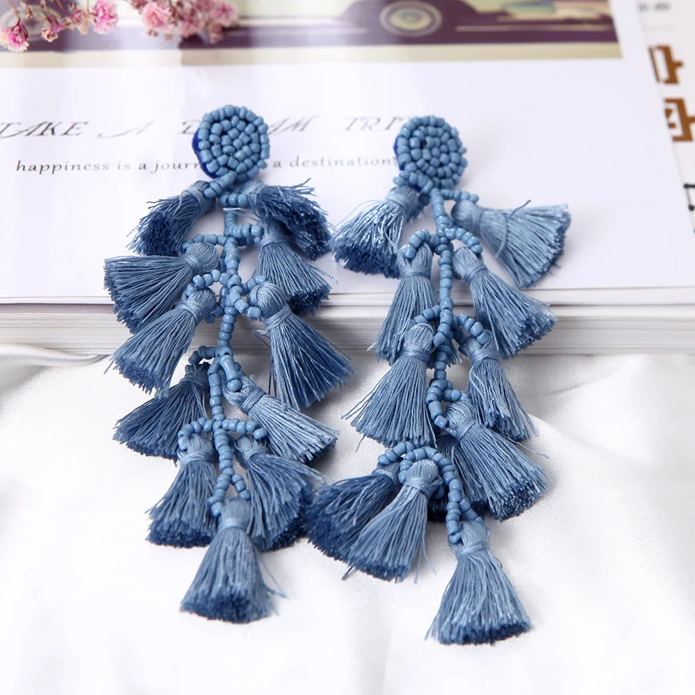 

Fashion Statement Designer Vintage Acrylic Resin Rhinestone Crystal Long Drop Dangle Earrings for Women Jewelry