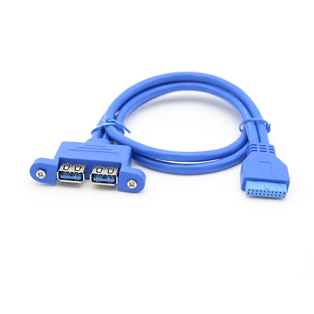 50cm 2 Ports USB 3.0 A Type Female to Motherboard 20 Pin Header Male Cable USB3.0 20pin Cables | Компьютеры и офис