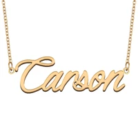 carson name necklace for women stainless steel jewelry 18k gold plated nameplate pendant femme mother girlfriend gift