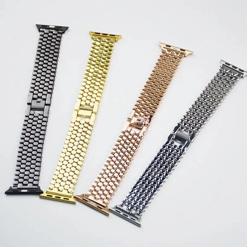 

for watch6 scale metal stainless steel for Aple Iwatch honeycomb band Newest 20Mm 22Mm Watch Watchband Bracelet Strap