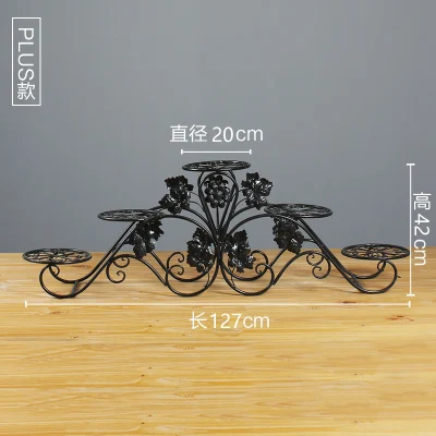 

Balcony indoor Nordic flower shelf wrought iron balcony multi-storey floor-mounted simple living room floor pot rack