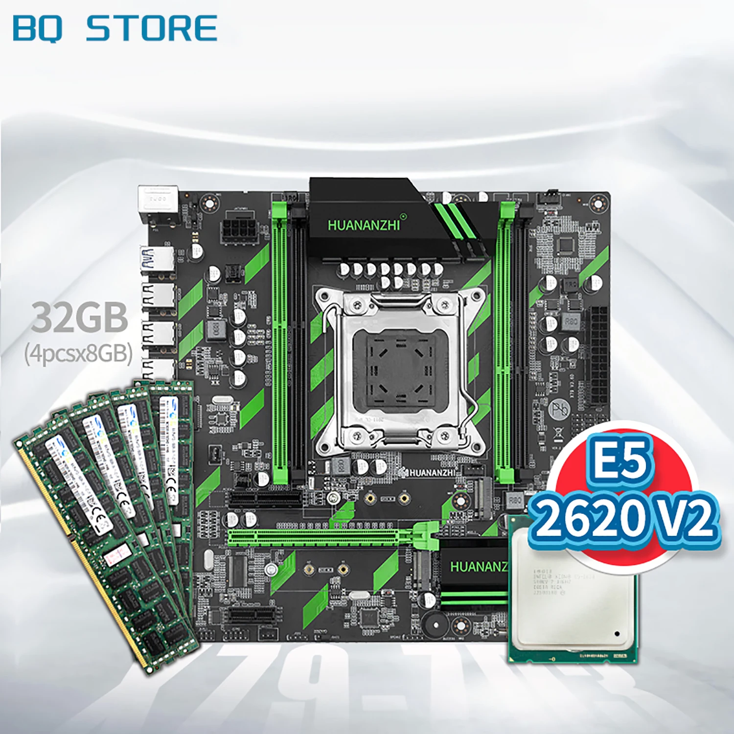 HUANANZHI X79 ZD3 материнская плата с Intel XEON E5 2620 V2 4*8G DDR3 RECC память комбинированный