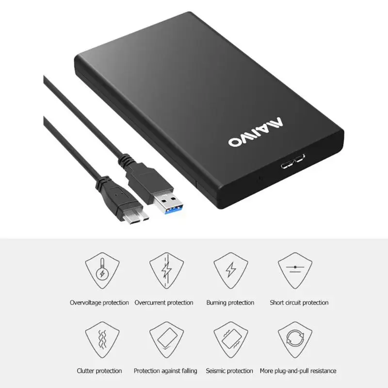 MAIWO K2568 Портативный корпус для внешнего жесткого диска USB 3,0 SATA 1/2/3 SSD жесткий диск защитный футляр 5 Гбит/с 2,5 дюймов жесткий диск