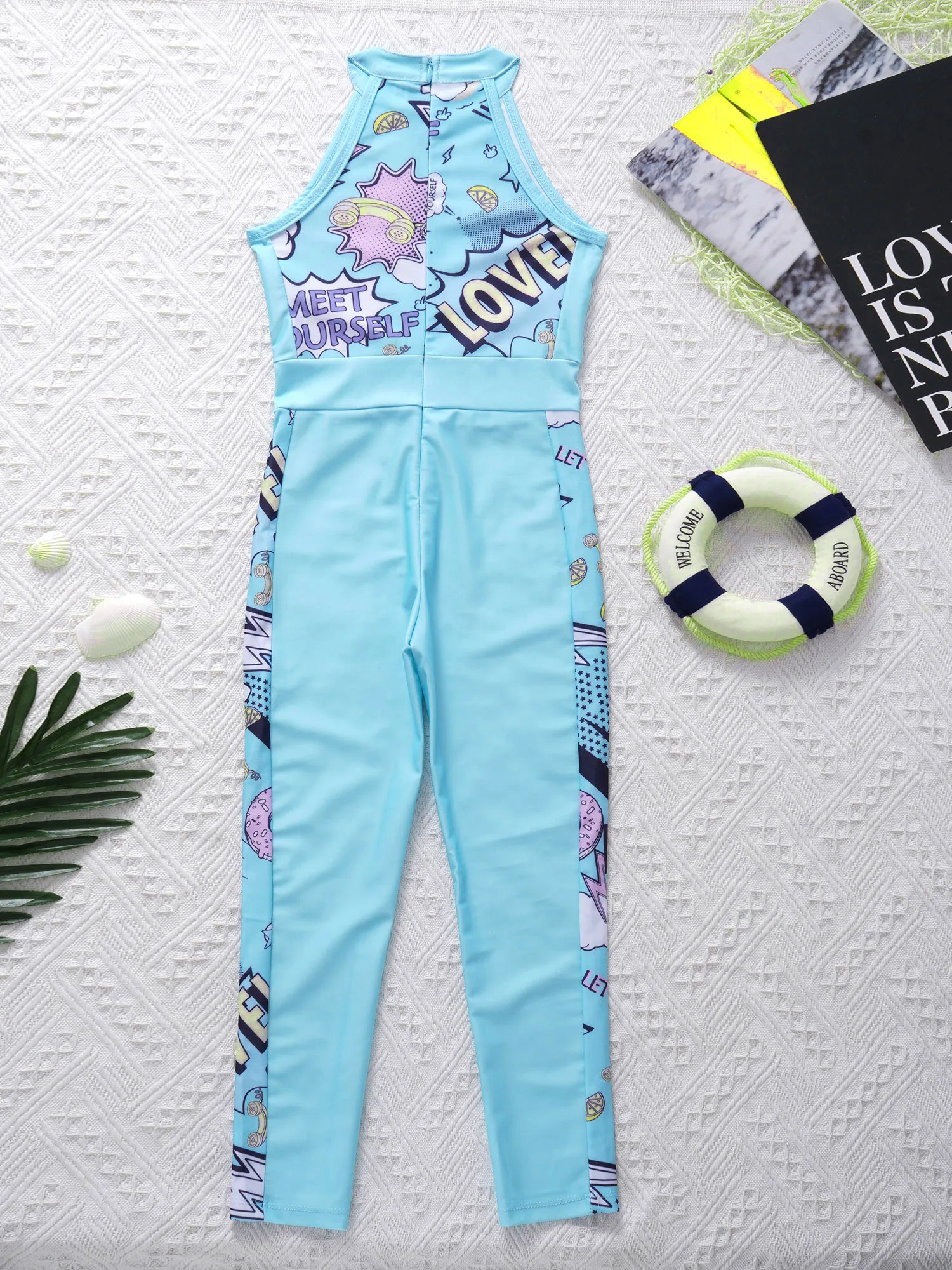 Комбинезон детский без рукавов с ложным воротником Леотард для гимнастики и