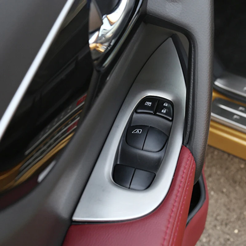 4 шт. хромированные/Углеродные наклейки на панель управления дверью и окном для