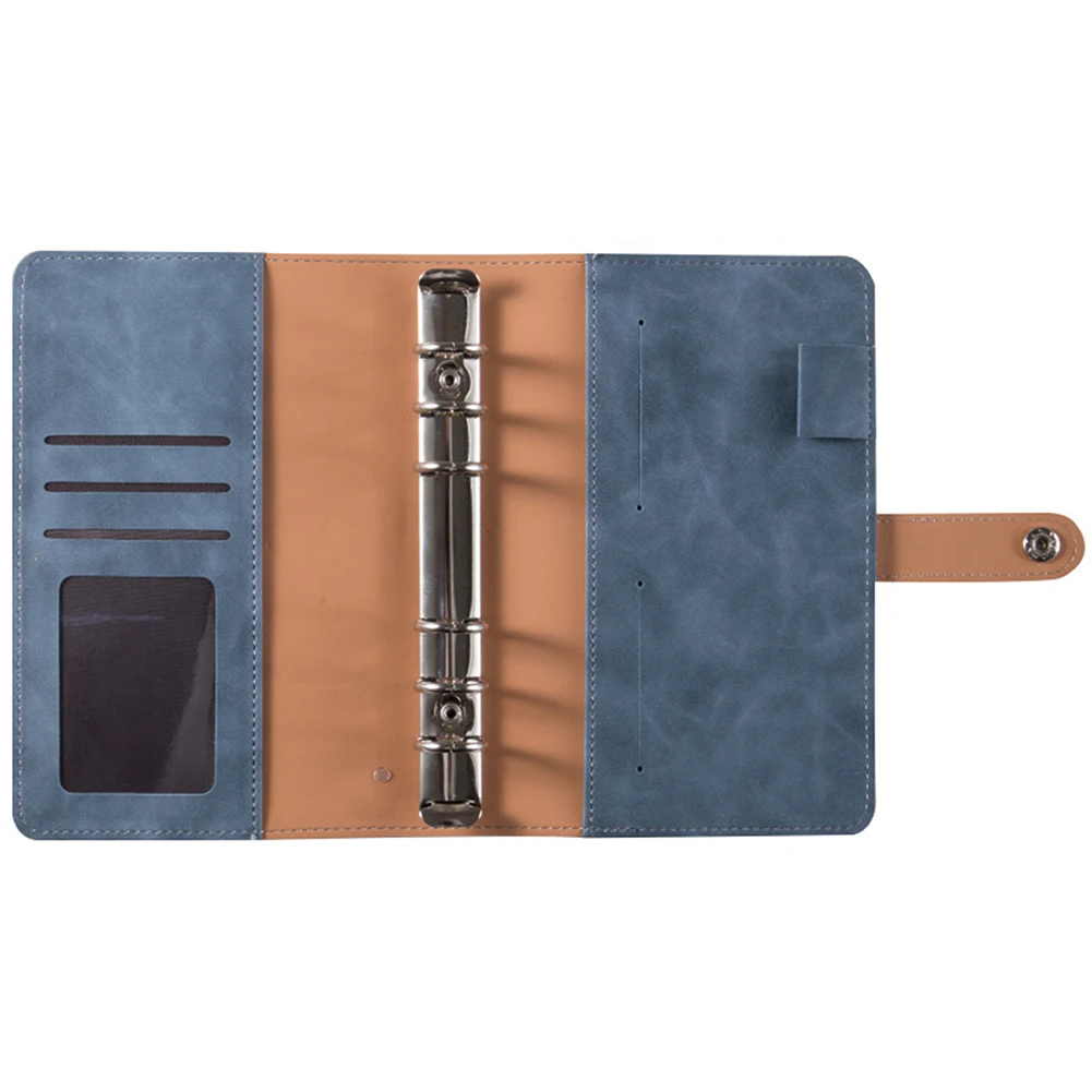 

A6 Documents Cards Divider School Portable PU Leather Notebook Binder Stationery 6 Ring Loose Leaf Home Office Planner Daily