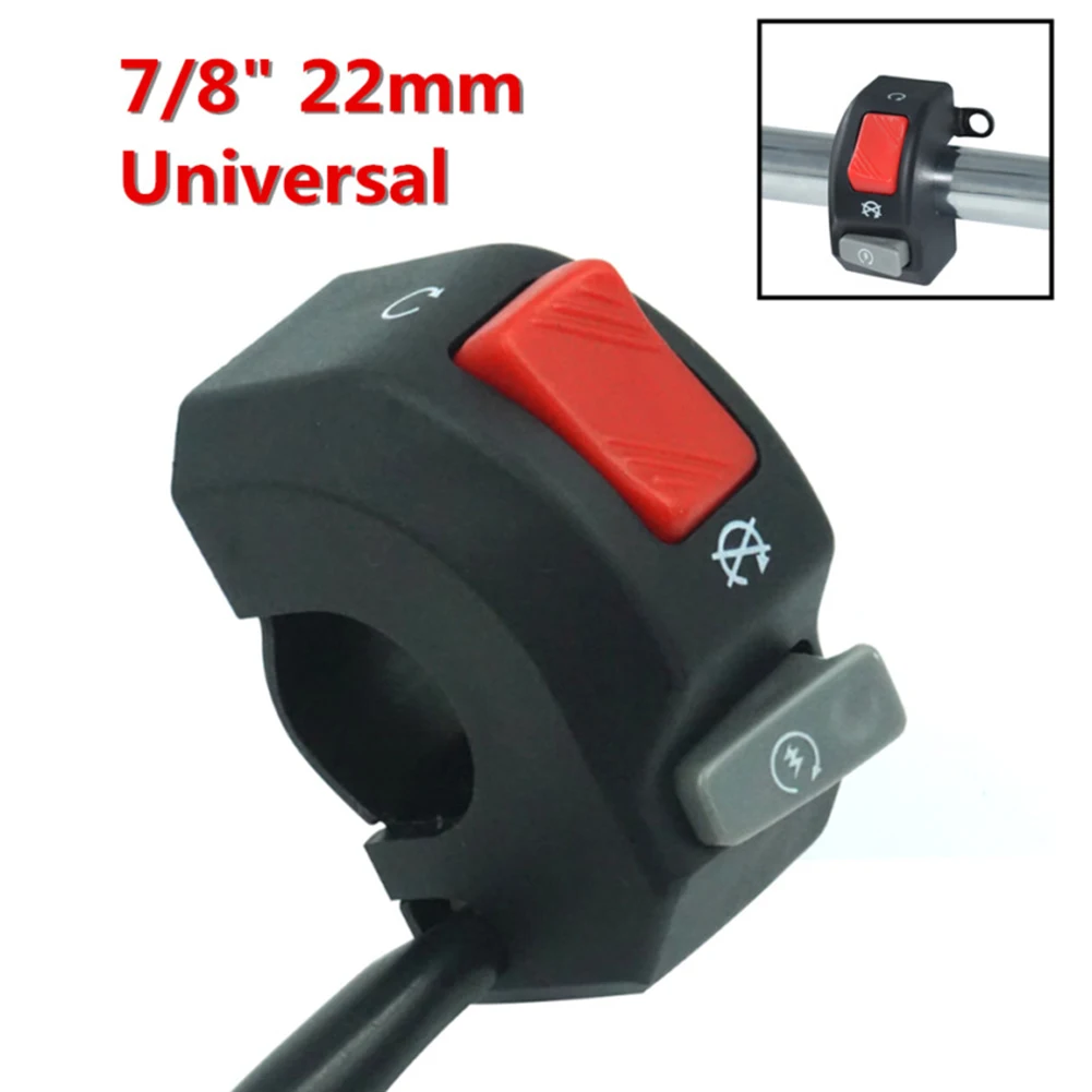 

12V Handlebar Universal 7/8" Switch Fog Headlight Horn Motorbike Practical Fit On Most of Motorcycles1 Latching (ON OFF) Button