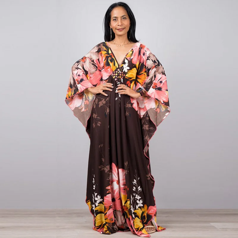 

2021 New Fashion African Women's Kaftan Long Dresses Free Size Loose Party Muslim Women Dress African Dresses For Women