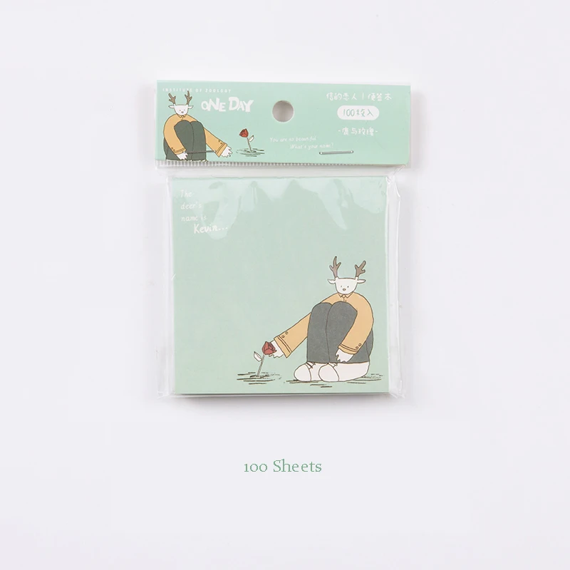 

100 Sheets Cute Animals Rabbit Puppy Memo Pad Notepad Message Note Paper To Do List Stationery Office School Supplies