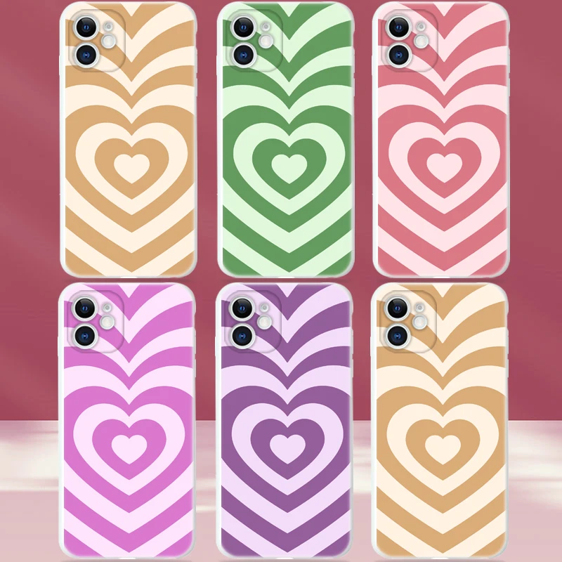 

For iPhone 12 11 Pro MAX Mini X XS XR 8 7 6S 6 Plus Heart Shaped Cute Phone Cases For Apple 12 11 Pro MAX SE 2020 Coque Funda