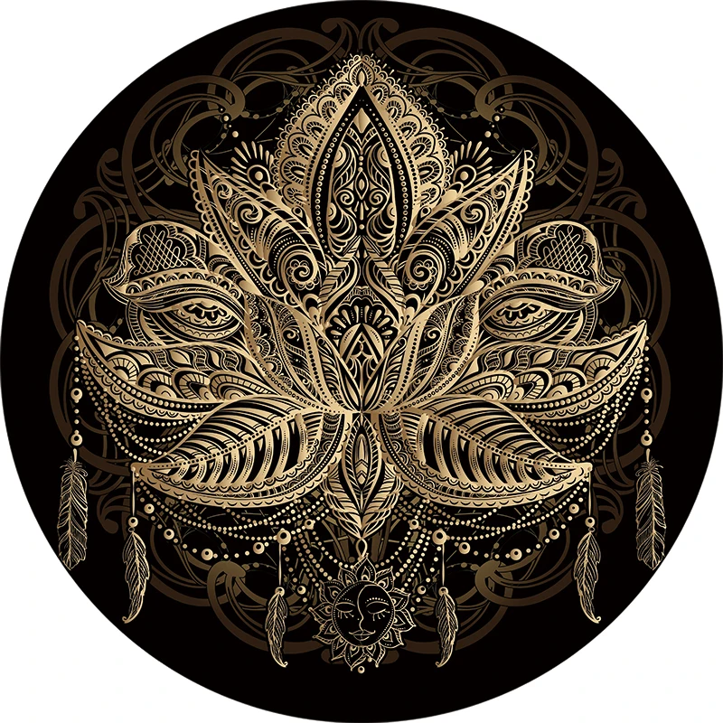 Горячая Распродажа красота Мандала круглое пляжное полотенце цветы тридцать