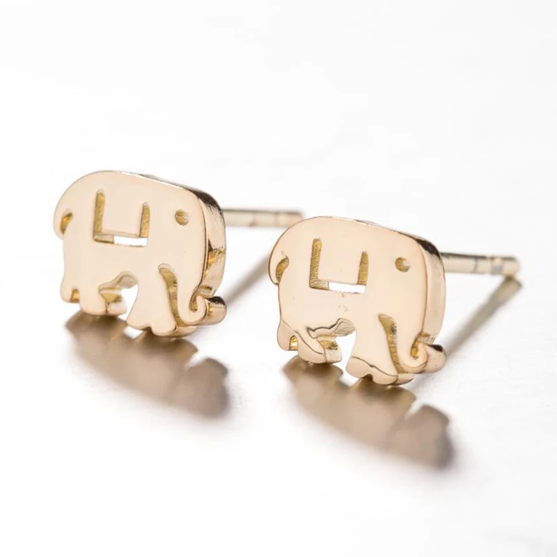 Hfarich серьги с большими животными Слоник стальные из нержавеющей стали для женщин