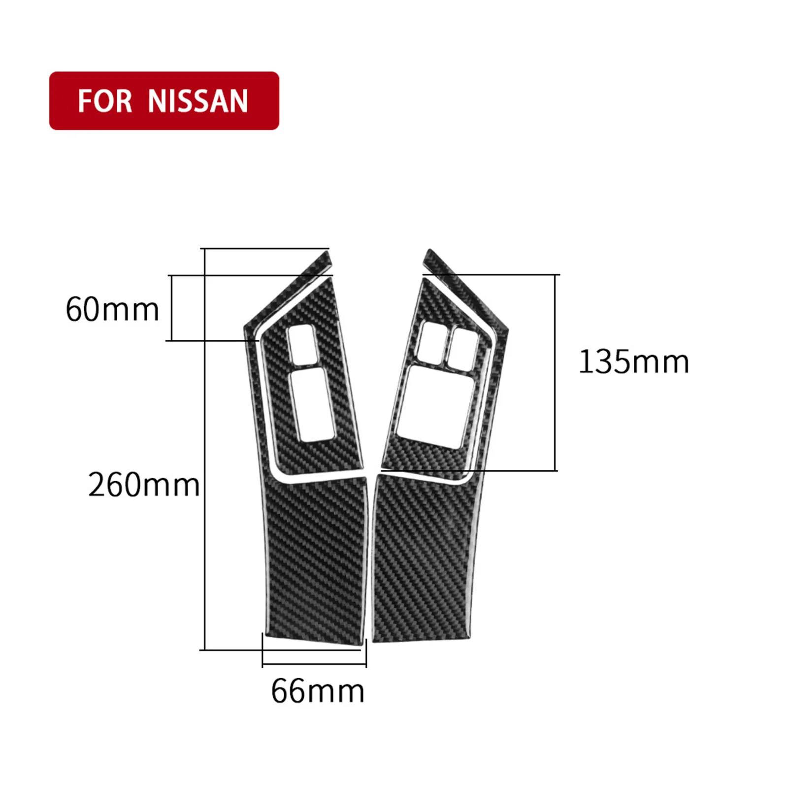 

4PCS Carbon Fiber Car Right Window Switch Controlling Button Panel Adhesive Sticker Decoration Sticker for Nissan GTR R35