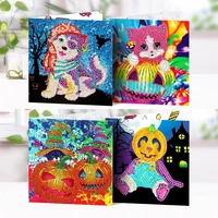 halloween cards gift postcard with envelope stickers greeting cards 5d custom diamond painting round 5d shiny beads christmas