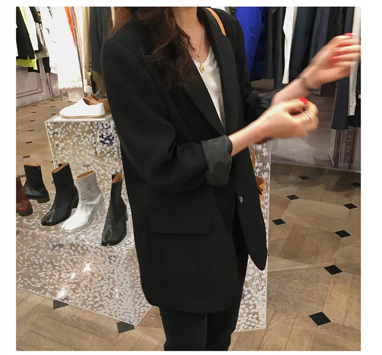 

Cotday Turn-down Collar Loose Small Suit Jacket 2020 Best Spring Korea Casual Creamy White Thin Women Single-breasted Jackets