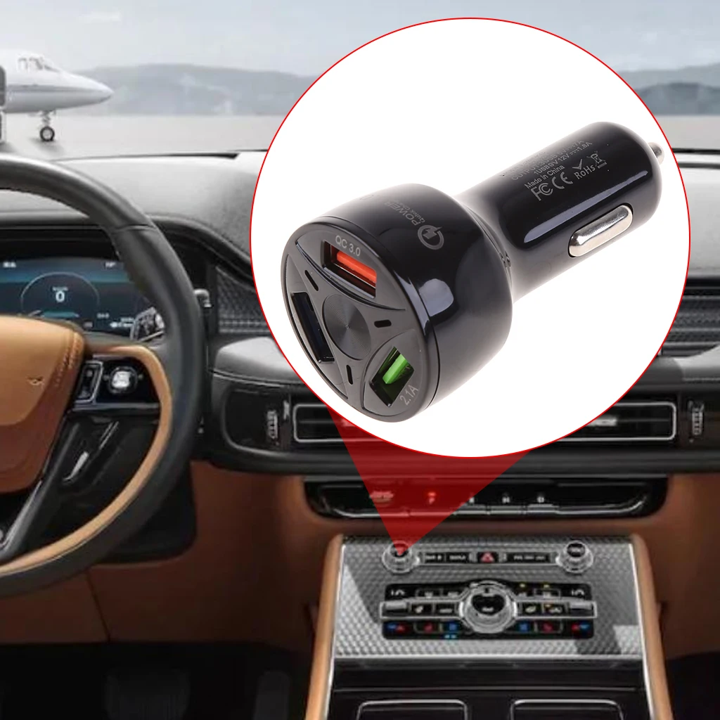 Автомобильное зарядное устройство для прикуривателя 12 В USB QC 3 0 быстрая зарядка