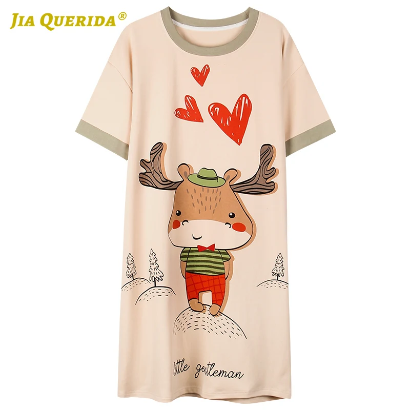 Новинка летняя женская одежда с коротким рукавом домашнее платье мультяшным