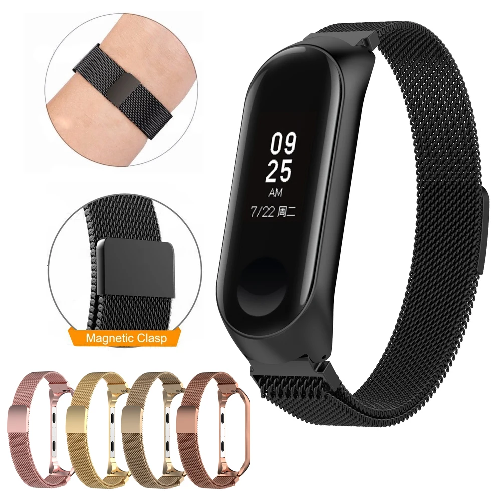 Браслет для Mi Band 4 ремешок Miband 4/3 металлическая нержавеющая сталь Магнитная Петля