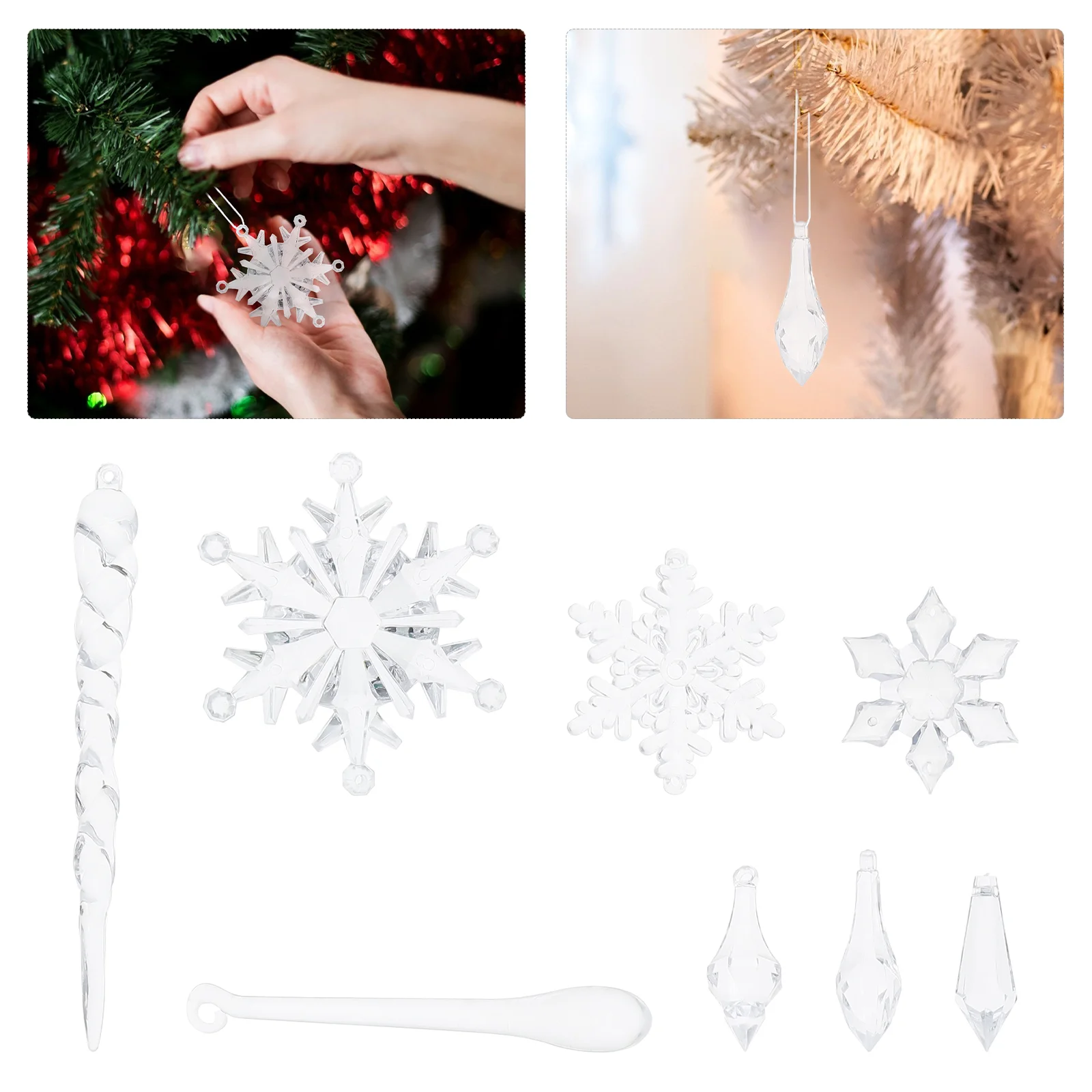 

1 Set Christmas Acrylic Snowflakes Pendants Christmas Tree Acrylic Adornment