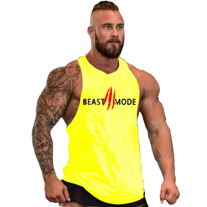 Gym deltoid брендовая одежда Beast Mode майка для бодибилдинга мужская фитнеса рубашка без