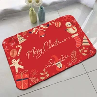 christmas home decoration floor mat new year theme entrance doormat red festive door mats cartoon santa claus washable floormat