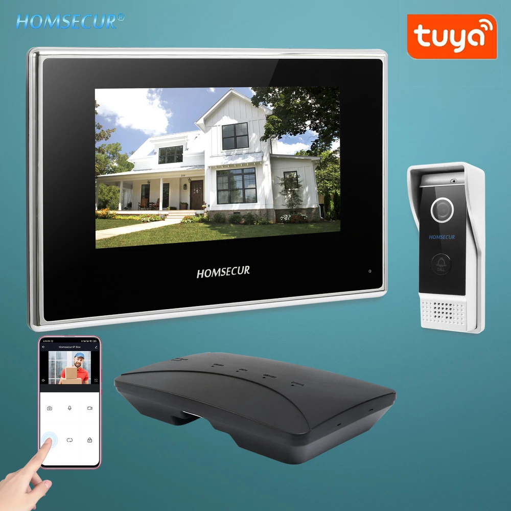 

HOMSECUR 7" Wired WIFI Video Door Phone Intercom System with Waterproof Camera BC031-B+BM718-B