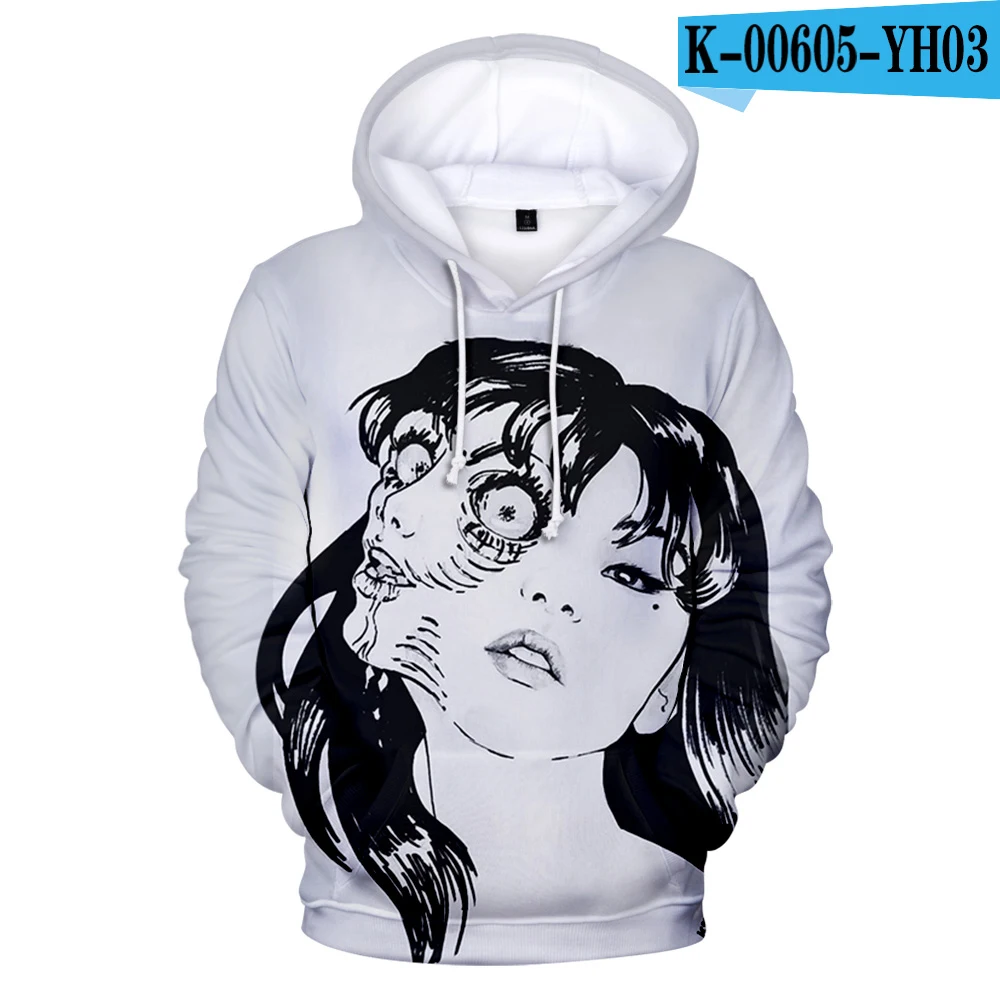 3D толстовки Толстовка junji ito 3D мужская брендовая Толстовка Забавный Повседневный Спортивный костюм пуловер Прямая поставка уличная женская одежда - Цвет: Небесно-голубой