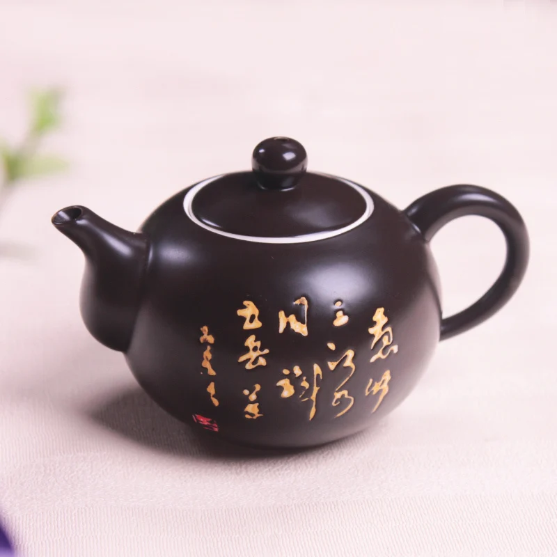 Китайский Черный поэтический красный чайник с драконом керамика черный чай Пуэр