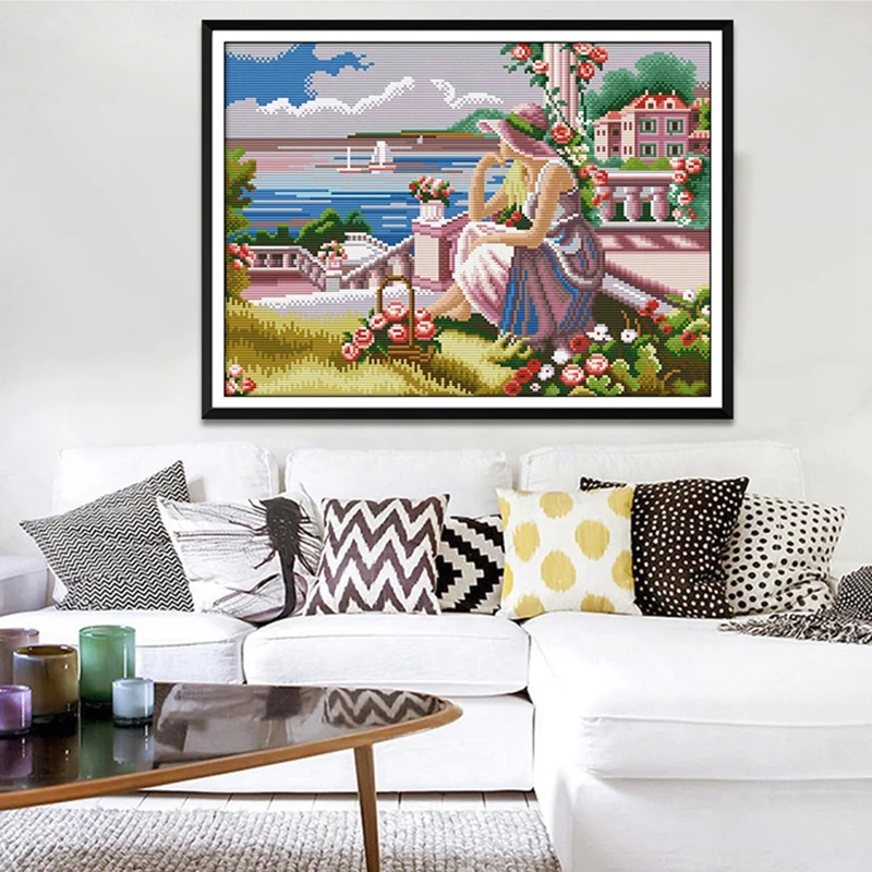 11CT штампованные наборы для вышивки крестиком предварительно печатная ткань