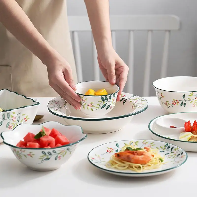 Набор посуды бытовая тарелка ins изысканная японская Красивая сочетание