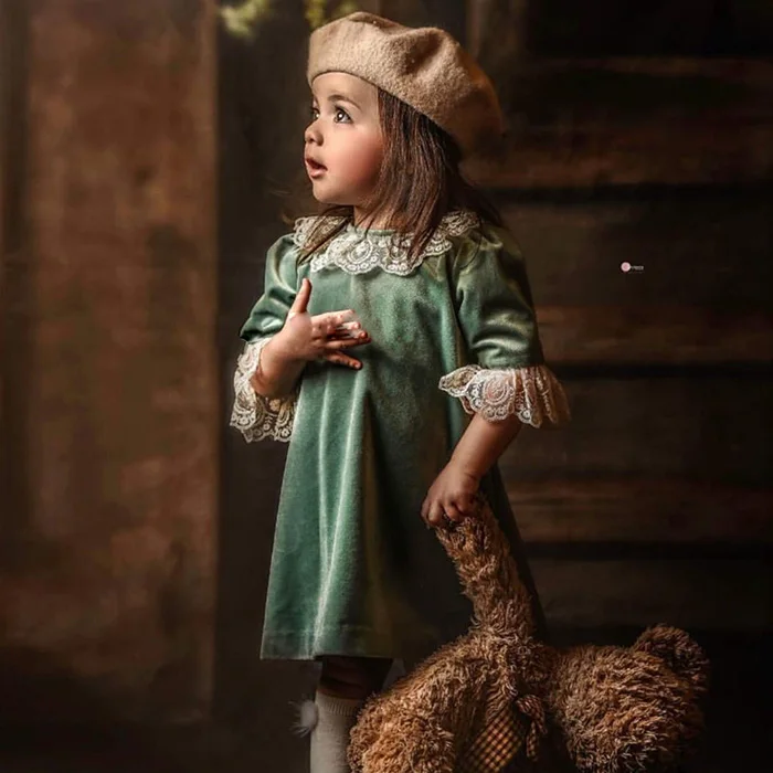 Новинка платье для маленьких девочек в стиле Лолиты кружевные фланелевые платья