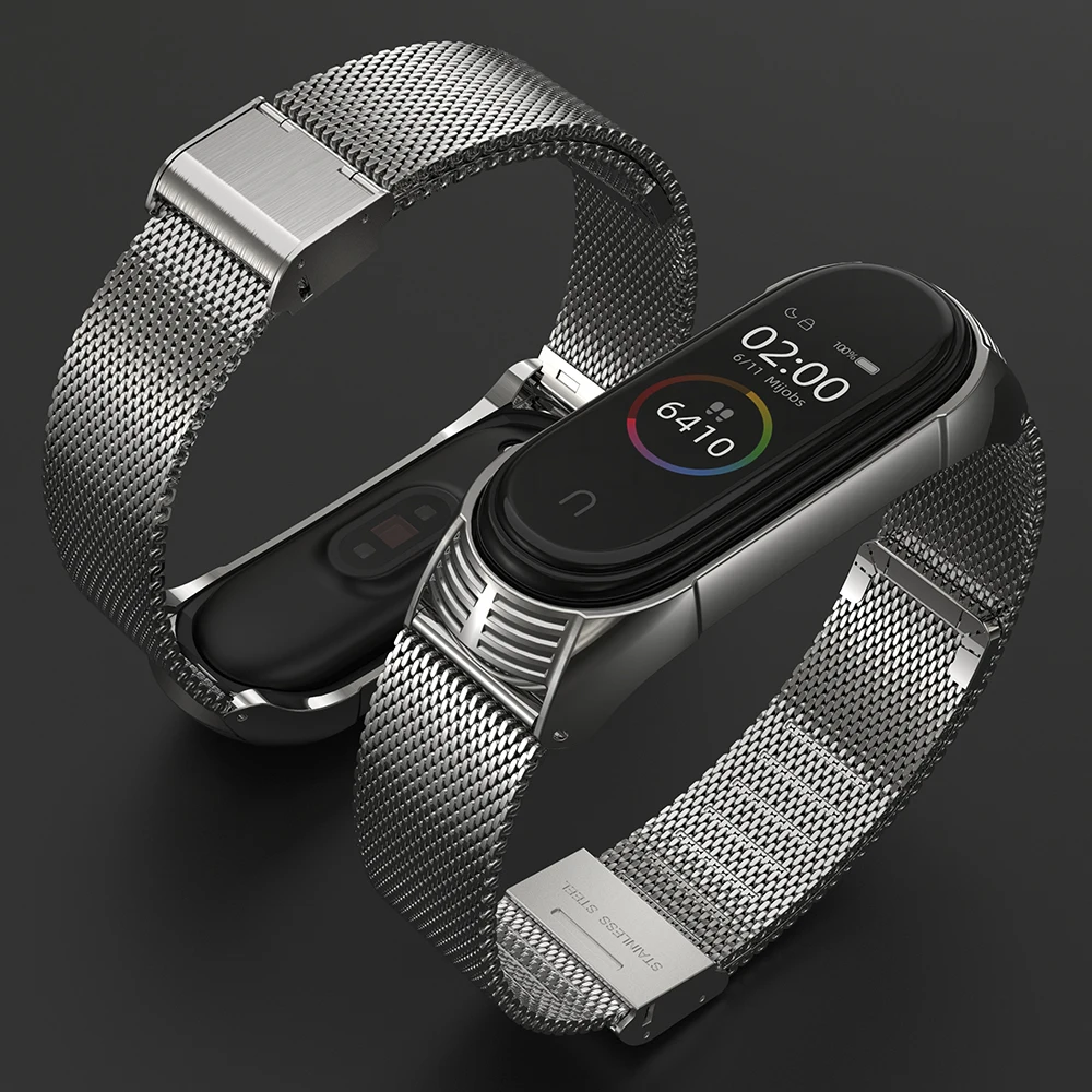 Браслет для Mi Band 3 4 5 6 металлический ремешок Xiaomi глобальный браслет | Электроника