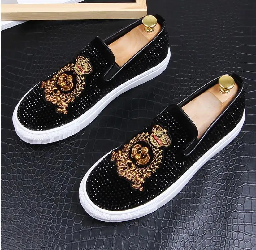 Мужские модные черные туфли оксфорды с вышивкой классические для встречи