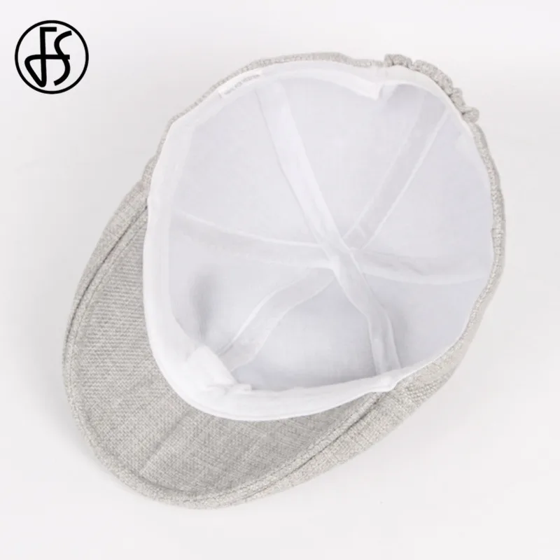 Берет от солнца FS из хлопка и льна для мужчин женщин регулируемый однотонный