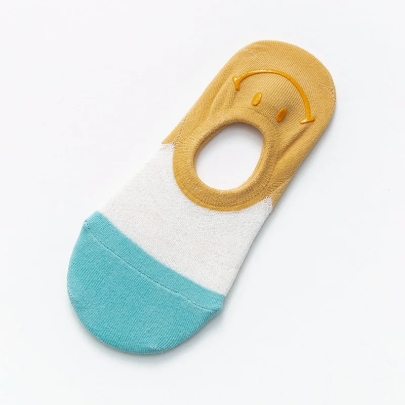 

LUCKY ZONE 5 Pairs/Lot Summer New Boat Socks Ladies Cotton Socks Shallow Mouth Invisible Cute Smiley Color Matching Socks ZXZ