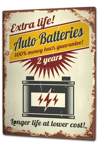 

Vintage Car Car Battery Metal Plate Plaque Tin Sign
